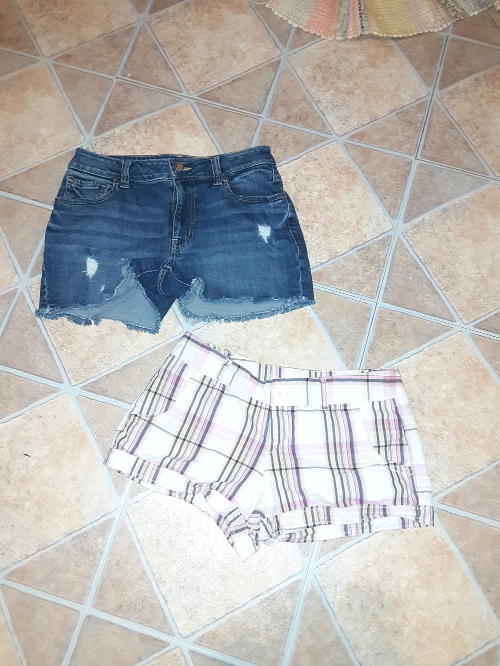 Maurices Distressed Dark Blue Denim Cutoff Shorts